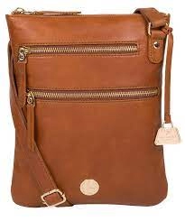 Image of Pure Luxuries London Hazelnut 'Gardenia' Leather Cross Body Handbags - tan