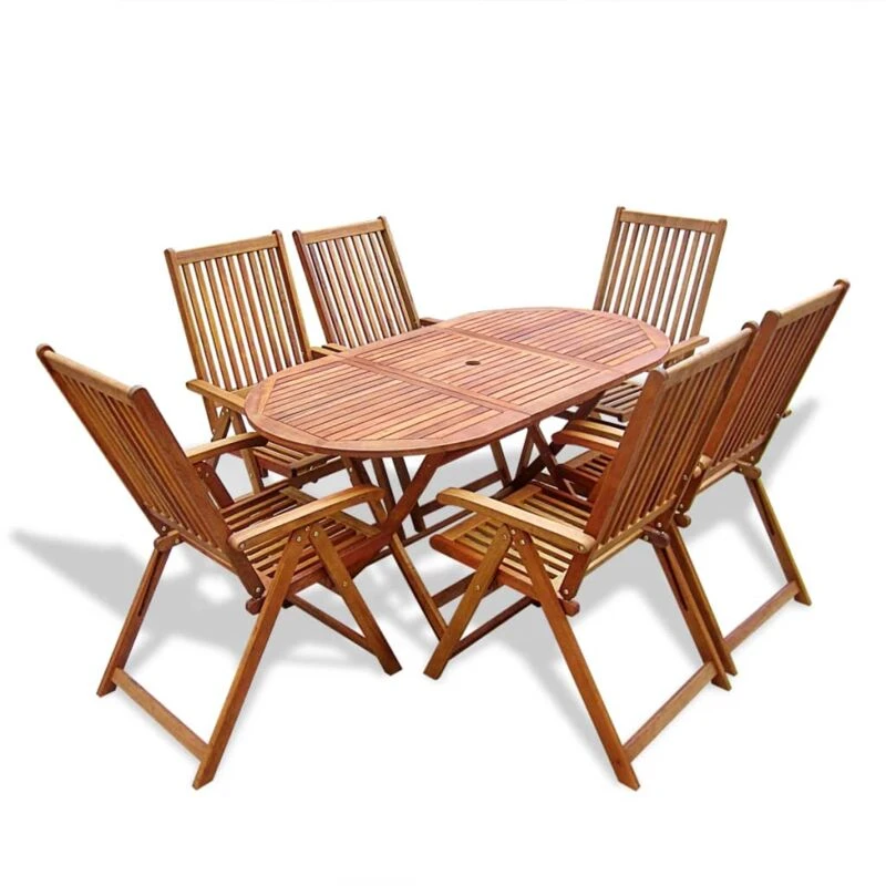 Image of VIDAXL 7 Piece Outdoor Dining Set Solid Acacia Wood Vidaxl 41815fr