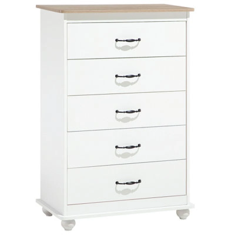 Image of Beliani 5 Drawer Chest Sharon White