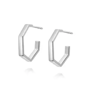 Image of Daisy London Jewellery 925 Sterling Silver Fearne Huggie Hoop Earrings Sterling Silver