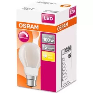 Image of Osram Classic A 100W Frosted Filament Dimmable BC Bulb - Warm White