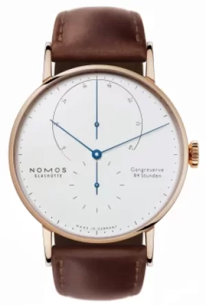 Image of Nomos Glashutte Watch Lambda Rose Gold Zeiger Geblaut Sapphire Crystal