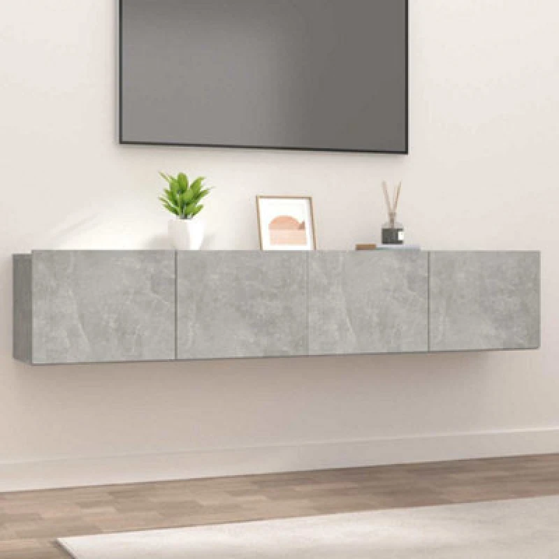 Image of VIDAXL Vidaxl - tv Cabinets 2 pcs Concrete Grey 80x30x30cm Engineered Wood 8720287078203