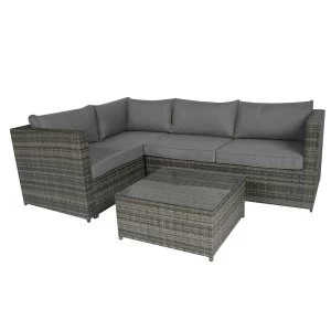 Image of Charles Bentley Rattan Corner Sofa Set - Grey