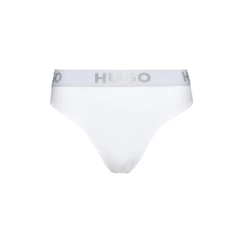 Image of Hugo Stretch Cotton Thong - White