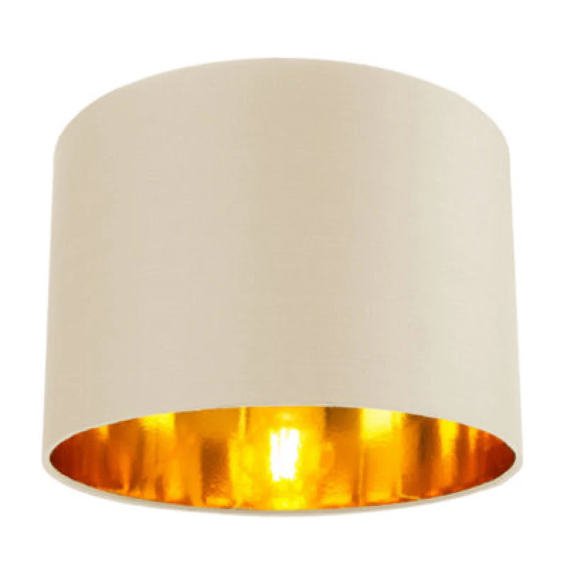 Image of Happy Homewares Contemporary Cream Cotton 10 Table/pendant Lamp Shade With Shiny Copper Inner