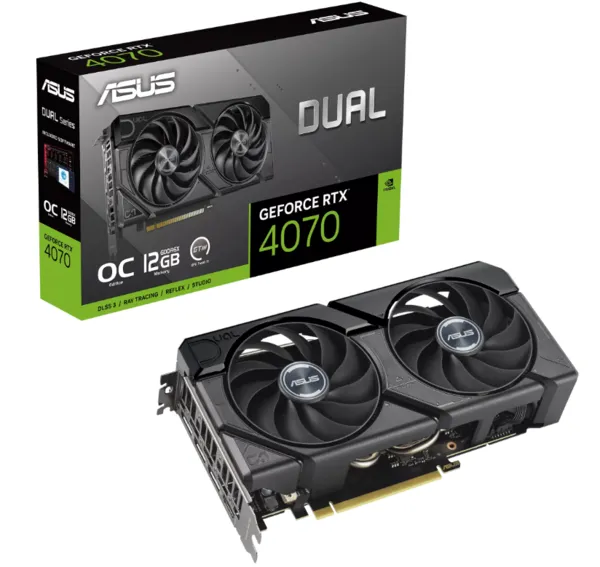 Image of ASUS DUAL GeForce RTX 4070 EVO OC Edition 12GB GDDR6 Graphics Card - DUAL-RTX4070-O12GD6-EVOaa