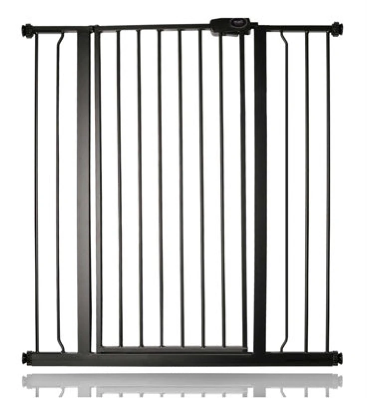 Image of Safetots Extra Tall Metal Safety Gate Pressure Fit, 100.8Cm - 108.4Cm, Matt Black, 104Cm In Height, Extra Tall Baby Gate