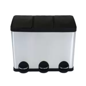 Image of Charles Bentley 3-in-1 45L Kitchen Pedal Bin - Silver