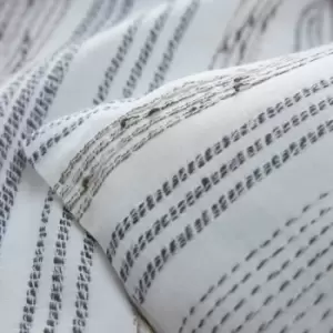 Image of Portfolio - Amalfi Natural Double Duvet Cover Set Reversible Bedding Bed Set - Natural