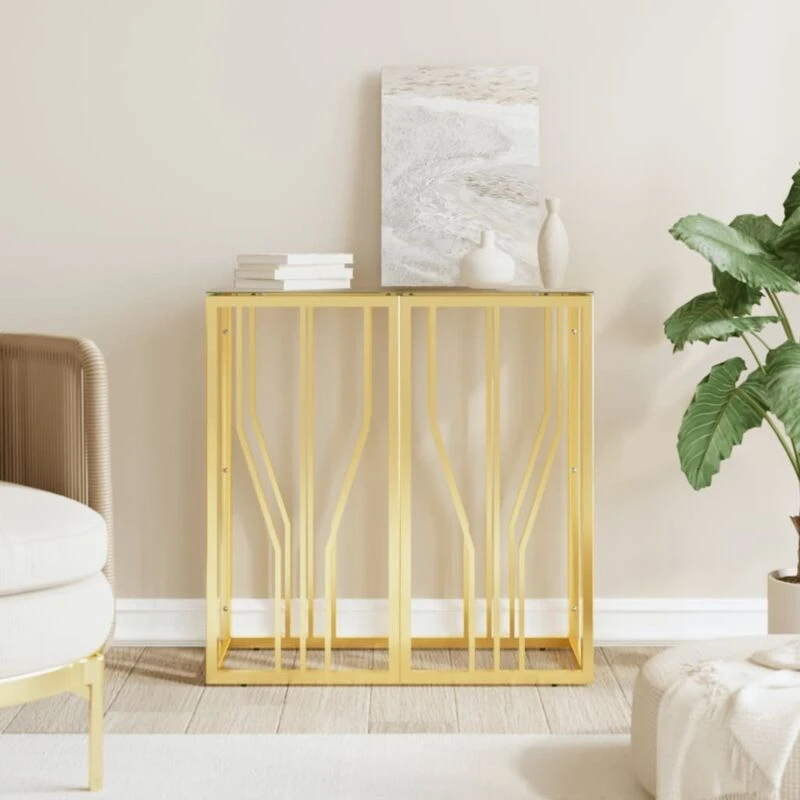 Image of VIDAXL Console Table Gold 70x30x70cm Stainless Steel and Glass Vidaxl 8720287200123