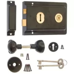 Image of ERA - Rim Sashlock with handles 152 x 105mm - Black - Black
