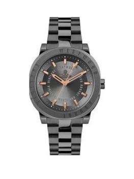 Image of Vivienne Westwood Vivienne Westwood The Mall Grey And Raose Gold Detail Dial Gunmetal Grey Stainless Steel Bracelet Ladies Watch