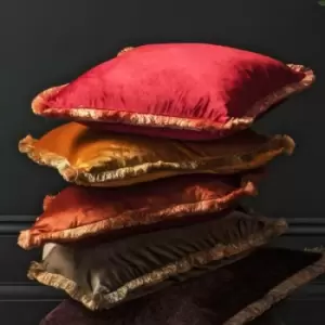 Image of Gallery Direct Ombre Velvet Cushion / Red