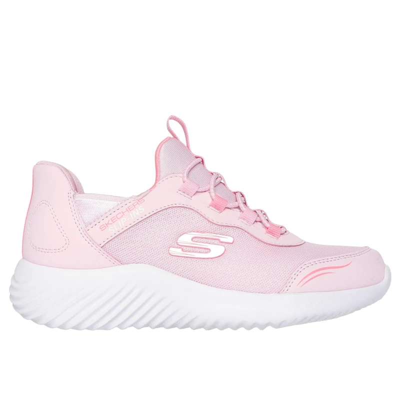 Image of Skechers Slip-ins Bounder Shoes Childrens Pink/White female C10 (27.5)