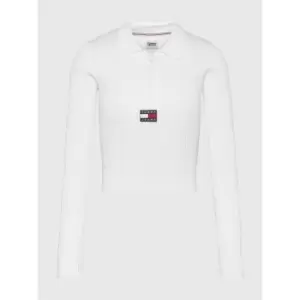 Image of Tommy Jeans Tjw Half Zip Thru Rib Badge - Cream