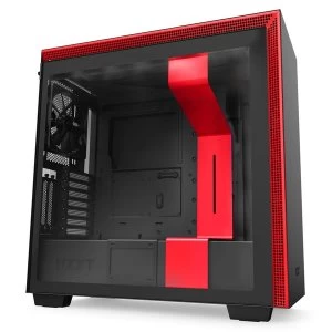 Image of NZXT H710 Midi Tower Gaming Case - Black/Red Tempered Glass