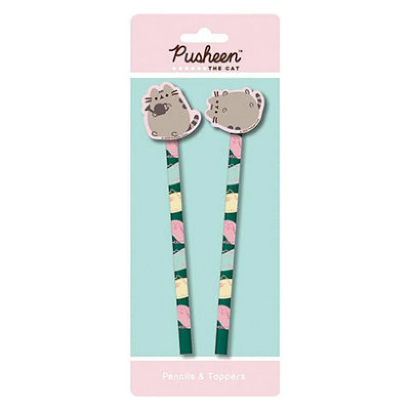 Image of Pusheen Pusheen Botanical Pencil Set Pack of 2 in Dark Green Dark Green One Size Unisex 5063107273567