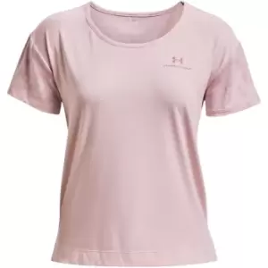 Image of Under Armour Rush Novelty Short Sleeve T-Shirt Womens - Pink