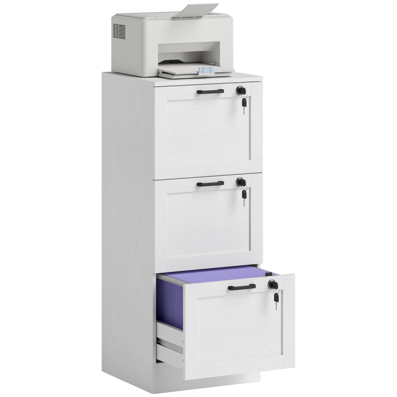 Image of HOMCOM HOMCOM 2-Drawer File Cabinet, Lockable Filing Cabinet for A4 Letter - 40W x 40D x 101H cm