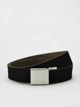 Image of Superdry Reversible Canvas Belt - Black, Size S, Men