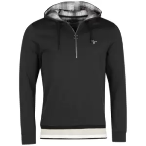Image of Barbour Mens Morland Half Zip Hoodie Black Large