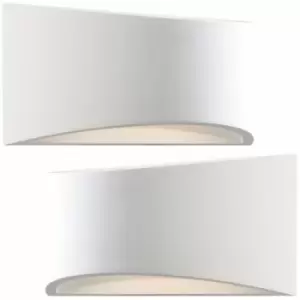 Image of 2 pack 300mm LED Wall Light Warm White White (ready to paint) Curved Bed Lamp