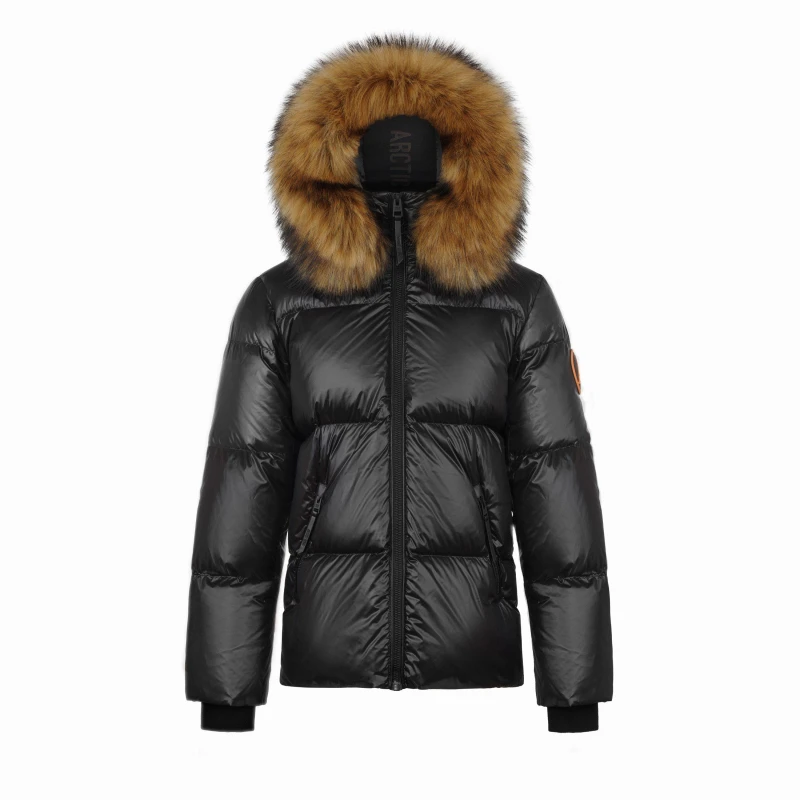 Image of Arctic Army Kids Winter Water-Resistant Short Puffer Jacket Black unisex 8Y