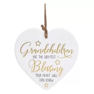 Image of Golden Sentiments Heart Grandchildren