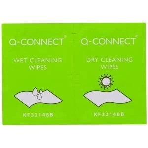 Image of Q-Connect Wet & Dry Wipes Pack of 20 KF32148