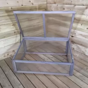 Image of Wooden Mini Greenhouse Cold Frame - Grey Small Greenhouse W100 x D65 x H40cm - Samuel Alexander