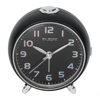 Image of WILLIAM WIDDOP Sweep Alarm Clock - Black & Chrome