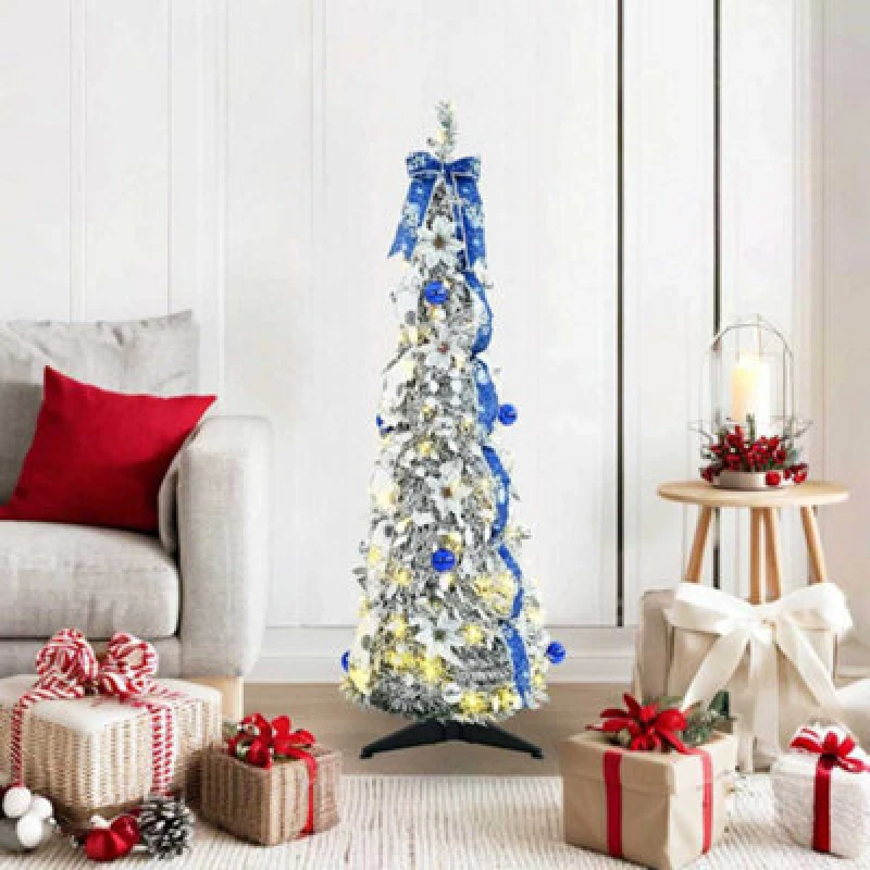Image of Vidaxl Artificial Christmas Tree With 50 Leds White 120 Cm Pvc