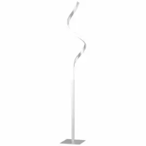 Image of HOMCOM Modern Spiral Standing Dimmable Floor Lamp With 3 Adjustable Brightness Silver