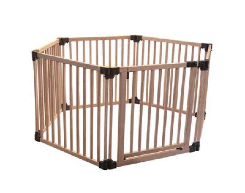 Image of Safetots Wooden Play Den, Hexagon, 6 X 80Cm, Baby Playpen, Play Den For Toddlers, Large Play Pen, Easy Installation