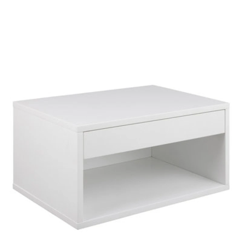 Image of Furniture To Go Cholet Square Bedside Table With 1 Drawer In White