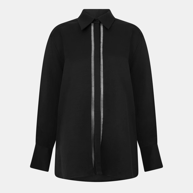 Image of Boss Womens Beina Long Sleeve Long Blouse Black female 4 (XXS)