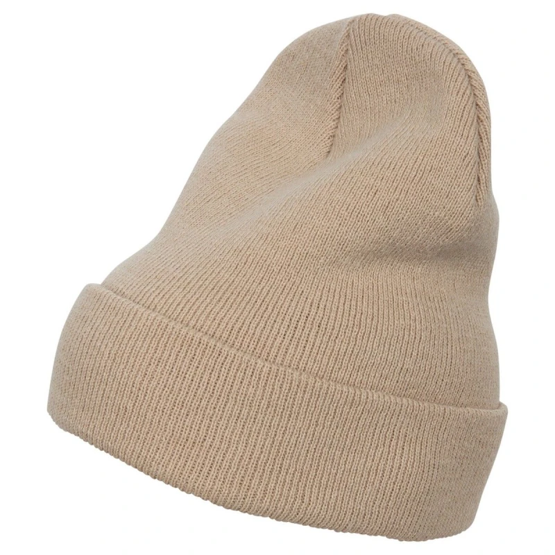 Image of Yupoong Flexfit Heavyweight Long Beanie Winter Hat in Light Brown Light Brown Unisex One Size