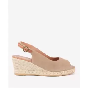 Image of Barbour Nadia Peep-Toe Espadrille Wedges - Beige
