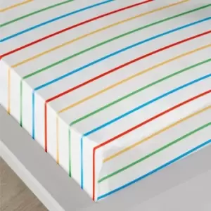 Image of Bedlam Farmyard Friends Single Fitted Sheet, Cotton, Striped