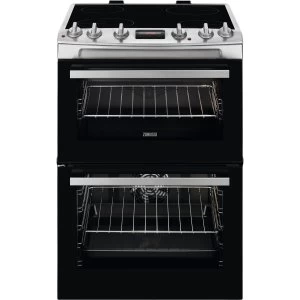 Image of Zanussi ZCV66250XA Double Oven Ceramic Hob Electric Cooker