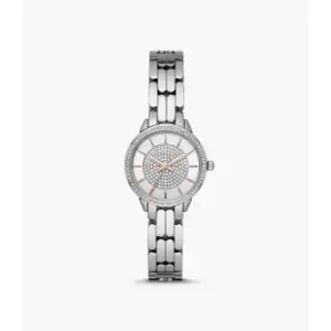 Image of Michael Kors Womens Allie Three-Hand Stainless Steel Watch - Silver