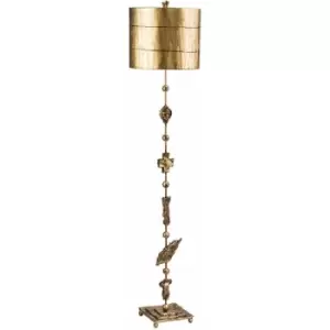 Image of Loops - Floor Lamp Hand Painted Gold Leaf Silhouettes Shade Inc Aged Gold LED E27 100W