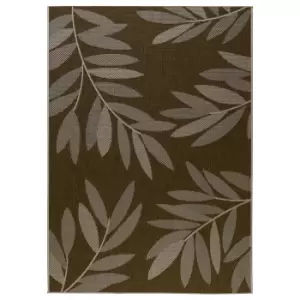 Image of Duo Weave Indoor/Outdoor Rug - Leaves Beige - 120x170cm