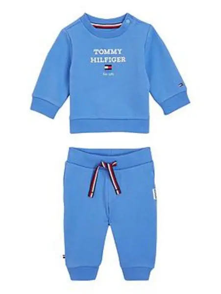 Image of Tommy Hilfiger Baby Boys Th Logo Set - Blue, Size 12-18 Months