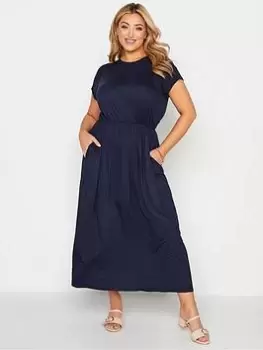 Image of Yours London Navy Maxi Dress, Navy, Size 22, Women