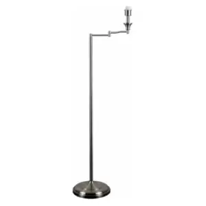 Image of Minisun - Adjustable Swing Arm Floor Lamp Base - Brushed Chrome