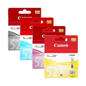 Image of Canon CLI521 Black and Tri Colour Ink Cartridge