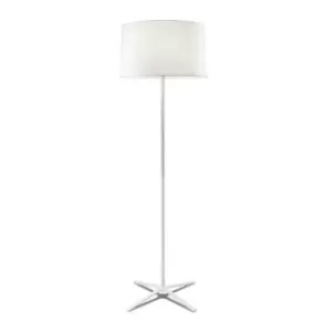 Image of Grok 3 Light Floor Lamp with White Fabric Shade, E27