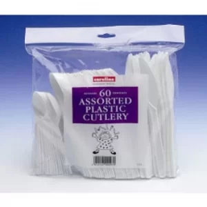 Image of Caroline White Plastic Assorted Cutlery Pack 60